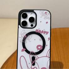 Disney Licensed Lilo & Stitch Angel Phone Case, Adorable Pink Angel With Line Sketch & Whimsical Accents, Clear Transparent Design With MagSafe Compatible Ring, Scratch-Resistant Pink Frame Case For IPhone 17, 16, 15, 14, 13, 12, And 11 Pro,Galaxy S22 ,S23,S24,S25models.. A Fun Gift For Family, Friends, Birthdays, Holidays, And Special Occasions. - Black - View 6
