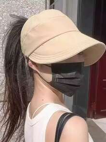 1顶女士夏季遮阳帽，新款韩版户外遮阳帽，可折叠防晒帽，女士速干棒球帽，适合海滩、旅行、高尔夫、度假；1顶情侣款纽约专属设计棒球帽，全年户外活动和散步的理想配饰 - A - 查看 7