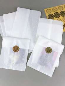 100個/50個禮品包裝袋，派對禮品袋，加厚紙袋，牛皮紙袋，紙便當袋，購物袋，小牛皮紙袋，空白牛皮紙袋，白色種子袋，種子儲存袋，肥皂紙袋，牛皮紙袋適用於婚禮、生日、烘焙、肥皂、口紅、禮品包裝、手工藝包裝、產品包裝、婚禮禮品袋等 - A - 查看 3