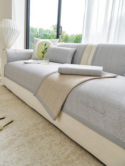 1 chiếc đệm sofa mùa hè mới, mềm mại, tối giản, 1234, dùng cho chỗ ngồi, tay vịn và tựa lưng, chống trượt, phù hợp cho mọi mùa.