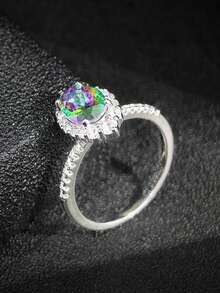 1 chiếc nhẫn nữ thời trang, sang trọng, đính đá Cubic Zirconia F269 - f269 - Xem 4