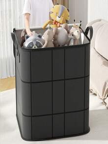 1 pieza Caja de almacenamiento con estilo de cajón, Caja de almacenamiento de ropa y ropa de cama, Caja de almacenamiento para el hogar, Caja de almacenamiento de muñecas de peluche, Tela talla grande gruesa actualizada, Asa talla grande ancha y talla grande cómoda, Adecuada para almacenamiento en el hogar, almacenamiento y regalo a familiares y amigos - Gris - Ver 5