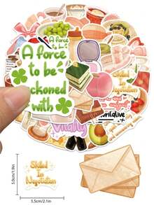 50Pcs Exquisite Daily Life Stickers Minimalist Elegant Lifestyle Vinyl Decal Chic Modern Simple Aesthetic Sticker For Journal Notebook Laptop Phone Water Bottle Home Office Coffee Bar Personal Scene Stylish Decoration Scrapbook Supplies Scrapbooking - 1 Set - View 2
