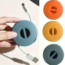 1pc Portable Cable Organizer - Phone, Mouse, Earphone Rotating Cable Winding Box - Keep Cables Untangled And Easy To Access, Desktop Storage And Organization - Multicolor - View 1