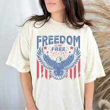Freedom Is Not Free Shirt, Vintage Style 4th Of July Shirt, Bald Eagle Graphic Tee, Born Free, Freed - 白色 - 查看 1