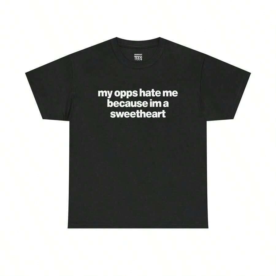[100% Algodón] Camiseta VPRNT con meme divertido: "Mis oponentes me odian porque soy un amable". |       Camiseta de estilo urbano Y2K |       Camiseta Gráfica Viral, Estilos Cómodos para Verano, Otoño e Invierno, Tops de Manga Corta - Ropa Unisex para Uso Diario en el Campus |     Diseño exquisito |     Suelto y cómodo |     Fácil de combinar | - Negro - Ver 1