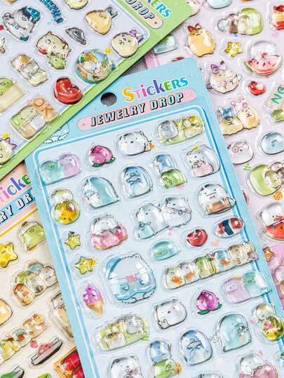 [2026 New] Colorful 3D Epoxy Resin Stickers - Cute Animal Series - Healing Style - High Quality Resin - Waterproof - Reusable Self-Adhesive Stickers Suitable For Phone Cases/Laptops/Desktops/Tablets/Stationery