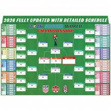 Affiche du calendrier de la Coupe du Monde 2026, taille 100 cm * 65 cm, Produits dérivés de la Coupe du Monde 2026, Essentiel pour les fans de football, Affiche de l'événement de football, Décoration de fête Calendrier - Vert - Voir 3