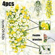 4 buc. vată artificială decorativă de tip Morning Glory, flori artificiale de înaltă calitate, fără întreținere, potrivite pentru decorațiuni exterioare, ușa de la intrare, pridvor, decorarea tocului ferestrei, decor casnic pentru toate anotimpurile - Multicolor - Vizualizare 9