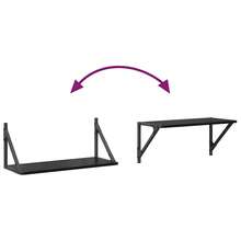 vidaXL Étagères Murales 2 pcs Chêne noir 60 x 25 x 25,5 cm - Taille Unique - Voir 8