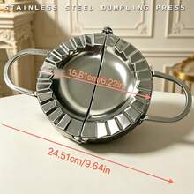1pc Lace Edge Dumpling Mold With Dual Handles, Stainless Steel Dumpling Maker, Kitchen Baking Tool, Available In Small, Medium, Large, Extra Large, And Jumbo Sizes - View 10