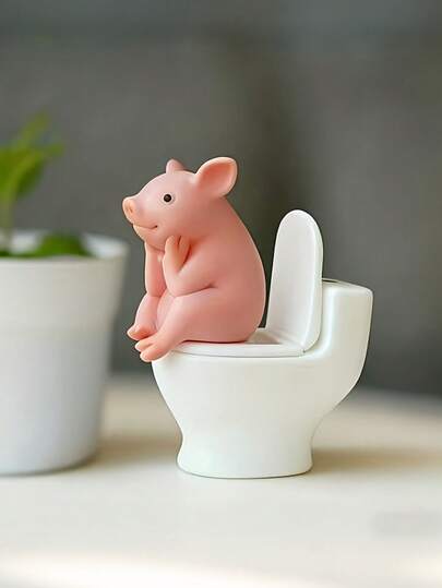 2pcs/Set Small Pink Pig Decor Figurines, Cute Piggy Bathroom Decor, Fun Shower Decoration, Home Decor, Fairy Garden Ornament, Office Desk Accessory, Unique Cute Gift, Home Decor, Garden Party Favor, Office Decoration