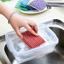 1/4/8件装厨房清洁刷，条纹金属丝清洁垫，双面耐用洗碗海绵，厨房锅具清洁百洁布，多用途家用清洁工具，不刮伤洗碗布 - 多色 - 查看 4