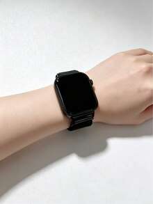 1pc Unisex Nylon Elastic Watch Band, Compatible With Redmi Watch 6, Watch 5, Fashionable Casual Breathable, Magnetic Loop Strap, Wristband Accessory, Compatible With Redmi Watch 4, Compatible With Mi Band 8Pro/9Pro - Black - View 2