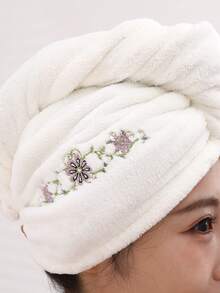 2pcs Women Flower Embroidered Bath Robe & Shower Cap Set Summer Wedding Home Bathroom Decor Back To School - White Embroidered Bath Skirt and Cap - View 11