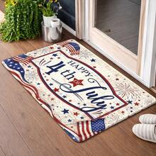 1pc, 2pcs, 3pcs American Independence Day Themed Flannel Mats, Non-Slip Rubber Bottom Door Mats, 4Th Of July Festive Decorative Foot Mats, And Durable, Machine Washable, Suitable For Indoor And Outdoor Use, Carpets For Living Rooms, BedroomsPet Supplies/Pet Feeding & Watering Supplies/Pet Placemats/Home & Living/Rugs & Carpets/Bathroom & Laundry Mats The First Line Of Home Aesthetics |   Slip-Resistant And Easy-To-Clean, Redefining Floor Design.Door Mats/Welcome Door Mat Ideal For Kitchens, Entryways, Bathrooms, Balconies, And More. - Multicolor - View 5