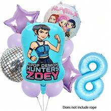 Blue Balloon Girl Music Disco Cool Girl Children's Birthday Party Decorations Balloon Number Balloon Set, Baby Christening Party Supplies, Gift Toys - Balloon Set - View 11