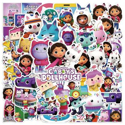 Gabby's Dollhouse 50pcs/Set Gabi Hut Stickers, Popular Design, Cute Decorative Stickers For DIY, Party, Holiday Gifts, Suitable For Water Bottles, Notebooks, Luggage, Great Value Product