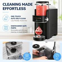 Smart Slushie Machine,Ice Cream Maker, 1.18L Frozen Drink Maker With Touch Screen, Rapid Chill & Temperature Control, No Ice Needed Margarita & Cocktail Machine, Fast Freeze Smoothie & Milkshake Maker For Party & Kitchen, Easy To Clean, Black - US A Type Plug(110-127V) - View 10