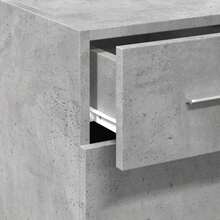 Credenza Grigio Cemento 30x42,5x93 cm in Legno Multistrato - Grigio - Visualizzare 6