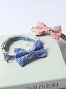 1 Pieza Collar Para Mascotas Con Decoración De Lazo Y Campana, Adecuado Para Teddy, Bichon, Perros Pequeños Y Gatos - Multicolor - Ver 5