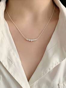 1 pieza Elegante joyería de mujer, Collar de cadena de serpiente texturizada de plata 925, diseño minimalista adecuado para uso diario, regalo - #1 - Ver 6