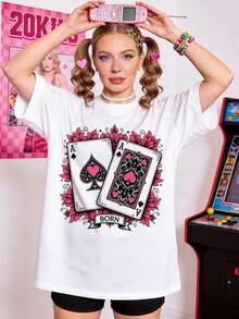 Camiseta de manga corta con cuello redondo suave y casual de verano para mujer, tops para salir, algodón, vintage, estilo callejero europeo y americano, casual deportivo, estilo unisex, estilo casual urbano, tops bonitos, Gen Z, curvy, ropa Y2K, camisetas divertidas, tops para damas, conjuntos de vacaciones para mujer, top lindo, camiseta gráfica, conjuntos de primavera, camisetas holgadas, ropa de calle retro, estilo de los 90, estilo de los 2000, subcultura, top negro, tops blancos, atuendo de fiesta de los 90. Negro - Blanco - Ver 3