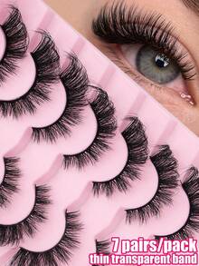 7 Pairs Of Thick False Eyelashes, Naturally Extended, Bright Eyes, Suitable For Parties, Dates, Movies, Etc. Very Impressive, Reusable - View 2