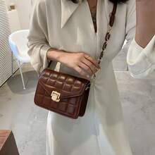 2026 Spring Solid Color Rhombus Chain Small Square Bag, Fashion Crossbody Shoulder Bag, Shoulder Bag, Rhombus Chain Small Square Bag For Women - Multicolor - View 4