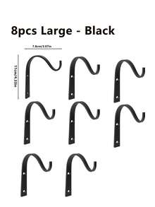4/8pcs Iron Wall Hooks, Suitable For Hanging Plants, Baskets, Wind Chimes, Gardening Baskets, Lanterns And Clothes, Suitable For Country Style Decor. Multi-Functional Hooks Can Be Used To Hang Plants, Lanterns, Bird Feeders, Wind Chimes And Other Home Decor, Gardening Items, Easter Decorations, Etc. - Hook Up - View 19