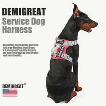 Harness, Reflective Dog Vest Harness With 5 PCS Patches, Adjustable Soft Oxford Pet Harness, Inner Layer Mesh, Easy To Control For Dogs - Hoa trà - Xem 5