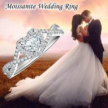 1CT Heart Moissanite Engagement Rings For Women 925 Sterling Silver Vintage Heart Wedding Band Moissanite Heart Promise Ring Anniversary Valentine'S Day Jewelry Ideal Gift For Women - 11 - 查看 3