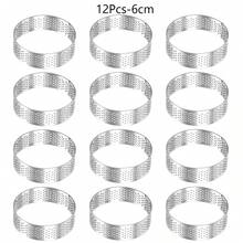 Aros para tartas de acero inoxidable 304, aros para tartas perforados, moldes redondos para pasteles y mousses, moldes metálicos para pasteles y postres, aros para tartas antiadherentes, utensilios para la elaboración de alimentos para el hogar - Multicolor - Ver 16