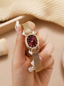 Đồng hồ thạch anh nhỏ gọn, đa chức năng, thiết kế sáng tạo dành cho nữ, phù hợp để đeo hàng ngày, làm quà sinh nhật, quà tựu trường, quà Lễ Tạ ơn, quà lãng mạn. Món quà hoàn hảo! - Vàng - Xem 10
