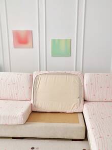 1 chiếc vỏ đệm sofa chống thấm nước và chống nước tiểu, dùng được cả bốn mùa, kiểu dáng đơn giản và hiện đại, co giãn, thân thiện với thú cưng và chống bẩn, kiểu mũ tắm có thể tháo rời, phù hợp với sofa chữ L và sofa 1/2/3/4 chỗ ngồi (Bán lẻ từng chiếc) - Hồng - Xem 5