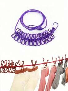 Portable Travel Clothesline With 12 Clips Camping Clothesline Retractable Clothing Line For Men And Women Travel Essentials Dorm EssentialsTravel Accessories Travel Must Haves Holiday School Accessories Supplies Stuff Back To School Supplies - Multicolor - View 6