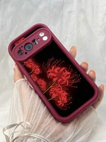 NR125 日本の赤い死の花,対応するPixel 10 9 8 Pro 9A 8A ケース、対応するiPhone17 16 15 14 13 12 11 Pro Max 7 8 16 15 14 Plus 16e 17e 17 Air ケース、フルカメラ保護ソフト TPU ケース、キャンディカラーエンジェルアイラダーマットシリコン肌に優しいタッチフォンケースカバー（女性＆女の子向け） - バーガンディ - チェックする 5