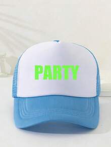 1 chiếc mũ lưỡi trai lưới xốp in họa tiết PARTY thú vị, mũ trucker, mũ chống nắng mùa hè, mũ dự tiệc, thích hợp cho mặc hàng ngày, đi chơi, du lịch. - A - Xem 3
