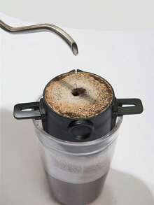 Filtru de cafea reutilizabil din oțel inoxidabil, design pliabil portabil cu funcție de clătire manuală, potrivit pentru gătit în aer liber și la grătar - A - Vizualizare 5