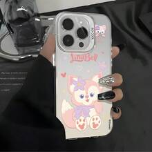 Ốp điện thoại TPU màu trắng dành cho nữ, thiết kế hình Rena Belle của Disney - tinh tế, thanh lịch, sáng tạo, cao cấp, bề mặt mờ, cầm nắm thoải mái, hình hoạt hình và hấp dẫn - phù hợp với các dòng điện thoại iPhone 17/17 Pro/17 Pro Max/Air/16/15/14/13/12 PRO & PRO Max. - Màu bạc trắng - Xem 4