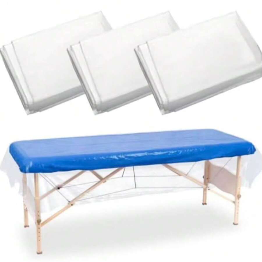 10/100/200 tấm trải giường massage bằng nhựa dùng một lần, màng chống thấm nước trong suốt cho giường làm đẹp, thích hợp cho hình xăm, ghế làm đẹp, ghế sofa, giường spa, phủ nhiều lớp. - Nhiều màu - Xem 1