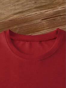 Short-Sleeved T-Shirt With Watercolor Floral Turtle Print, Retro Round Neck, Cool Mori Style, Loose Fit, Spring-Summer 2026, Elegant, Versatile, For Parties, Fashion, Versatile Clothing For Women. - 紅色 - 查看 4