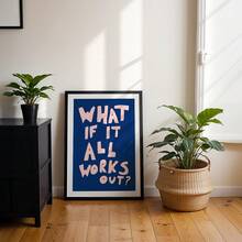 Hand Drawn Wall Arts Inspirational Quotes Posters What If It All Works Out Canvas Prints Motivational Wall Decor Canvas Art Print For Bedroom Living Room Office Gift Unframed - A - View 9