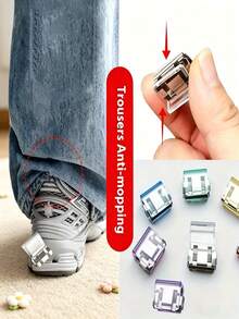 18 piezas de clips invisibles para dobladillo de ropa de colores aleatorios, fijadores de pernera de pantalón antideslizantes, hebillas de cintura sin costuras, adecuados para uso diario de hombres y mujeres, regalo para amigos - Multicolor - Ver 3