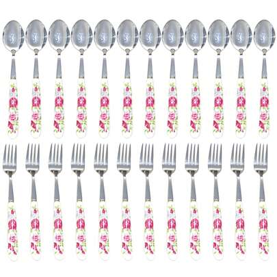 2/12/24pcs Ceramic Handle Stainless Steel Cutlery Set, Silverware, Unique Elegant Forks And Spoons, Beautiful Retro Ceramic, Suitable For Restaurant, Kitchen, Daily Dining, Party And Holiday Gathering
