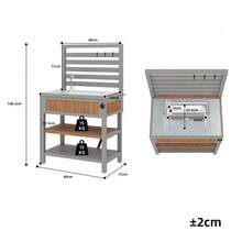 Garden Cabinet With Water Tank And Tap, Integrated Bottle Opener – Weatherproof Tool Cabinet With Large Worktop And Drawer, Barbecue Area With Adjustable Shelves, Outdoor Kitchen Unit - Natural Color - View 5