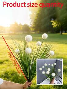 9 pièces Têtes de fleurs/3 pièces Tiges Plante en herbe artificielle haute, plante verte artificielle en plastique durable et réaliste pour la Saint-Valentin, la Fête des Mères, la Saint-Patrick, décoration d'intérieur et d'extérieur, de bureau et de fête, sans entretien - Multicolore - Voir 8