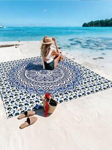 1pc New Waterproof Anti-Sand Digital Printed Beach/Picnic Mat, Fashionable And Fresh Pattern, Suitable For Outdoor Camping And Picnics - A - View 1