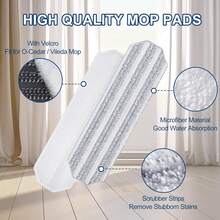 Yicotira Mop Pads Replacements Compatible With H2prO Flat Mop System, Replace Mop Heads For Mop, Machine Washable Reusable Microfiber Pad Refills For Floor Cleaning (6 Pack) - ColorC - 查看 4