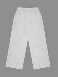 Women Winter Straight Leg Jeans Casual Washed Loose Jeans Y2K Vacation Elegant Vintage Street,Fall Winter - White - View 9
